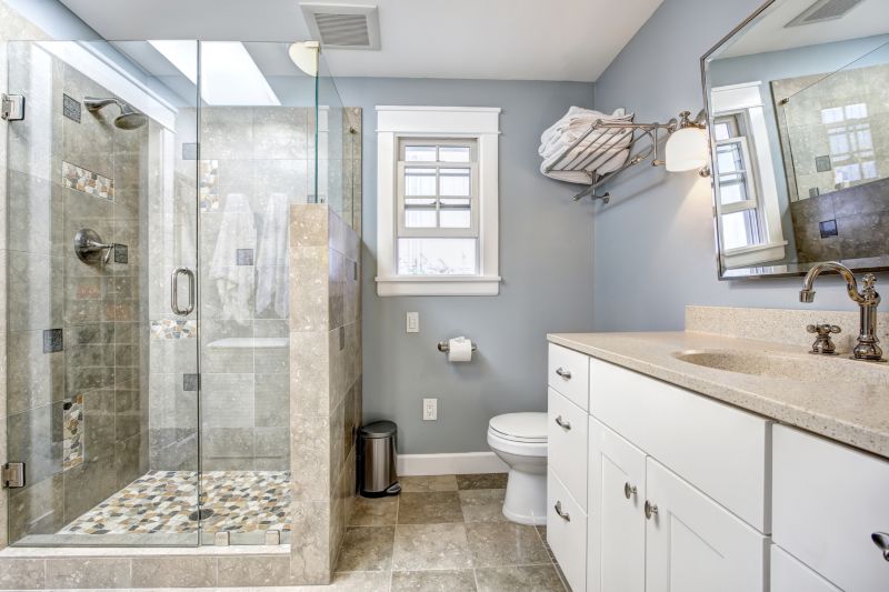 Contemporary bathroom with walk-in shower